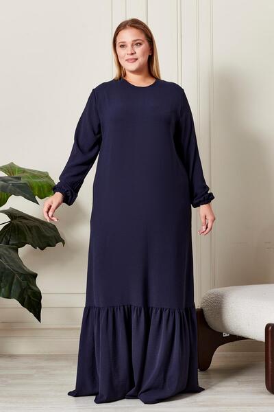 Ferace Summer Women's Plus Size Dress Pleated Women's Hijab Dress Ayrobin Fabric