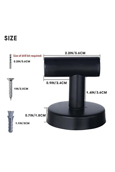 Yelajoy 4 PCS Towel Hooks Bathroom Coat Hook Robe Hook Stainless Steel Heavy Duty Door Hanger,Black