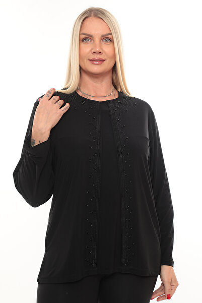 AfifeCOLLECTİON بلوزة ذات مظهر جماعي، فستان سهرة، بلوزة أنيقة للأم مطرزة