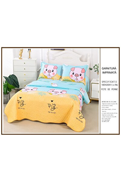 CHIRASO Microfiber Quilted Duvet Set, 3 Pieces, Duvet 180X200 cm, 2 Pillowcases