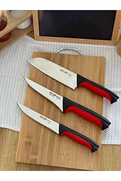 Cavit İnox CAVİT İNOX BIÇAK SETİ KAYMAZ SAP 3 PARÇA ŞEF BIÇAK SETİ