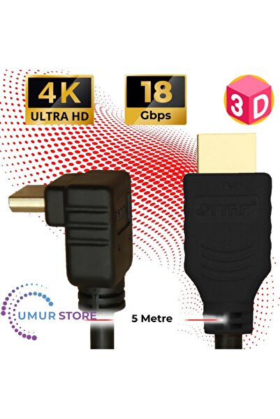 Genel Markalar HDMI 2.0 4K Ultra Hd 60 Hz L Tipi Ses ve Görüntü Aktarım Kablo...