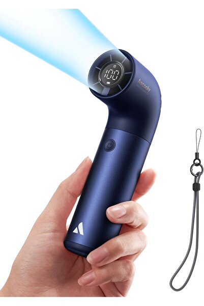 Aecooly Portable Handheld Fan, Turbo Mini Fan, 19000 RPM, 15H, 6 Speeds - Blue