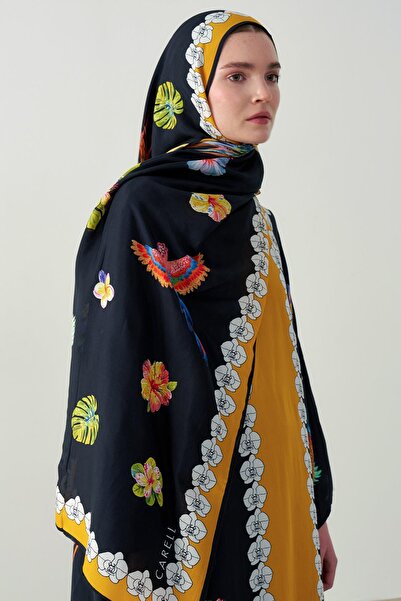 carell Sunshine Monogram Φλούστο Σάλι Μαύρο