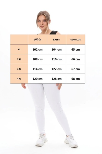 FOR ESRA BIG TREND Women's Plus Size U Neck Sleeveless Soft Textured Viscose Stretchy Basic T-Shirt