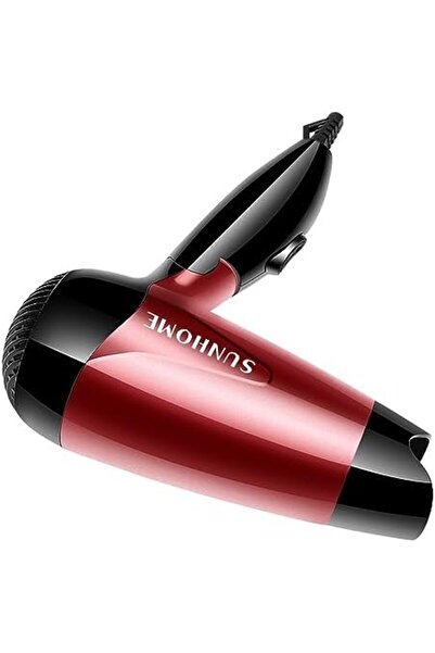 ETG Sun Home Mini Foldable Travel Hair Dryer 1200W, Red/Black