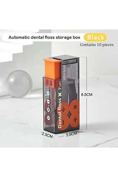 Choice6 أسود - قطعة واحدة من 10 مجموعات من حامل خيط تنظيف الأسنان المحمول الق...