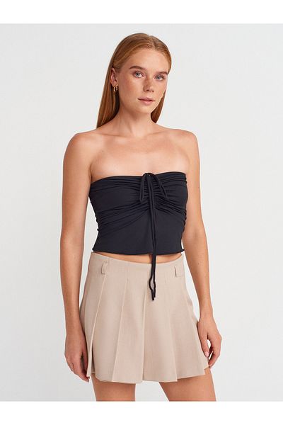 Dilvin 31984 Drawstring Top-Black