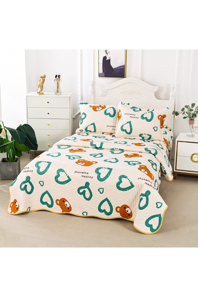 CHIRASO Microfiber Quilted Duvet Set, 3 Pieces, Duvet 180X200 cm, 2 Pillowcases