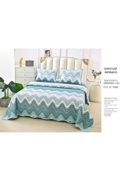 CHIRASO Microfiber Quilted Duvet Set, 2-Sided, 3-Piece, Duvet Cover 220x240cm, 2 Pillowcases