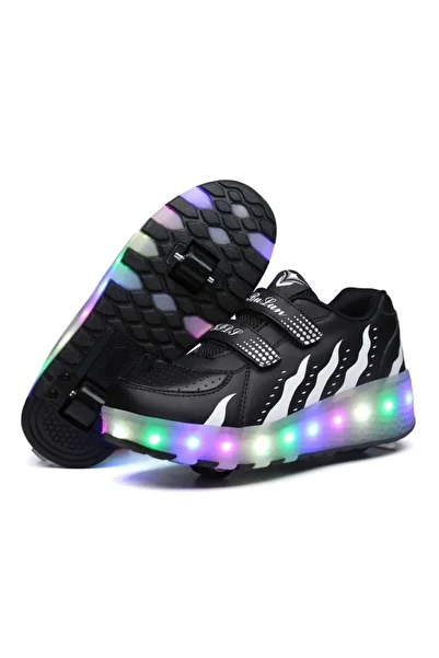 ETG Roller Shoes Girls Boys Wheel Shoes Kids Roller Skates Shoes LED Light Up