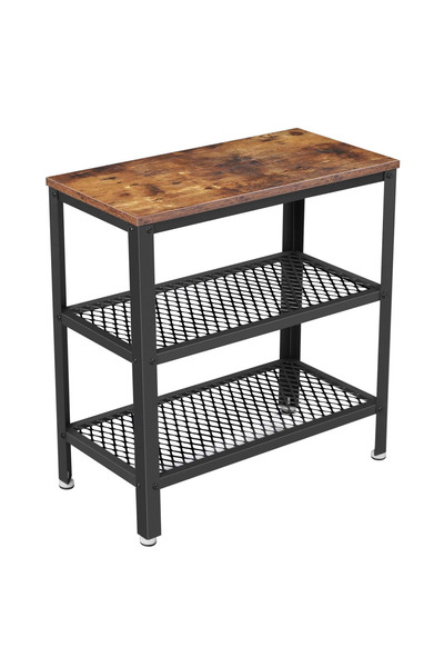 VASAGLE Măsuță de cafea laterală, 3 niveluri, cadru din oțel, 60x30x60cm, mar...
