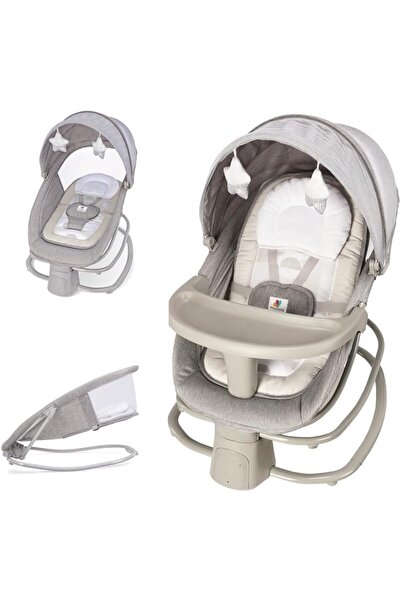 Mastela أرجوحة أطفال كهربائية 4 في 1 مع تحكم بالتطبيق، صينية عشاء، مسند ظهر قابل للتعديل وكرسي هزاز