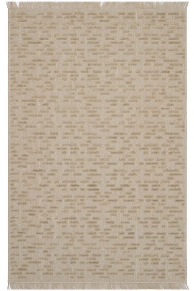 Cool Halı Rustika Bej Jüt Kilim Halı Hasır Görünüm Bohem Dekoratif Kabartmalı...