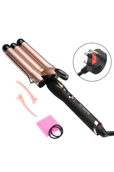 Sunhome 3 Barrel Curling Iron Curler for Deep Waves Salon Home Travel 25mm