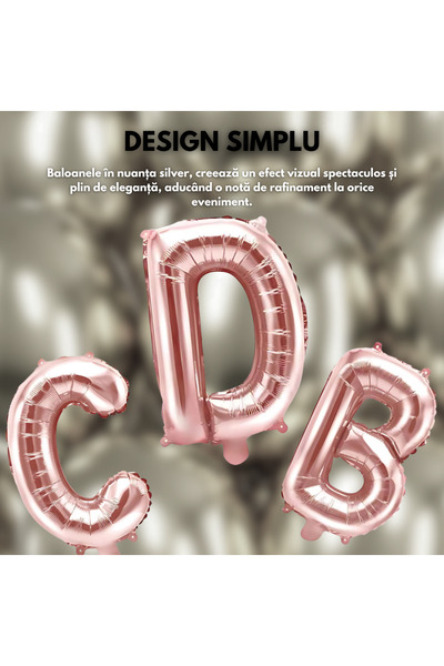 SDEPOT SDEPOT metallic foil balloon, letter M, rose gold, 40 cm