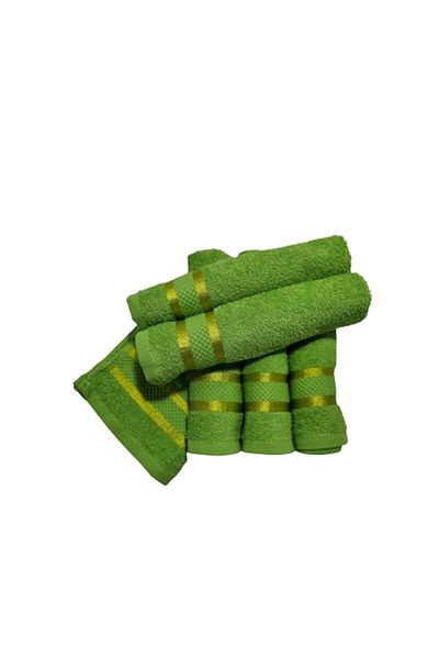 OEM Set 6 green hand towels, 30x50 cm, 100% cotton, 400 GSM