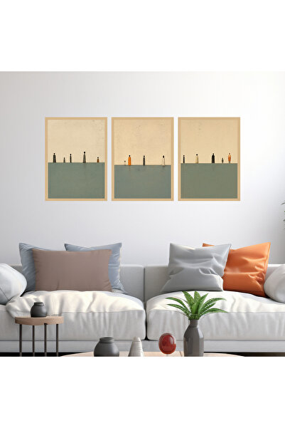 woodsia Set de pictură din lemn MDF cu aspect cadru 3 piese UCMD SET1109