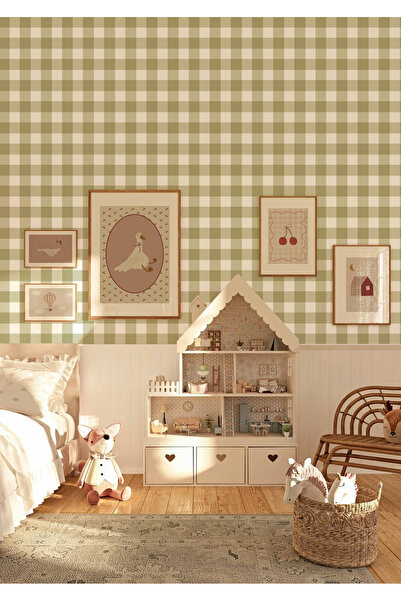 WALLHUMAN Ekose Kareli Desen Çocuk Odası Duvar Stickerı – Vintage Pötikareli ...