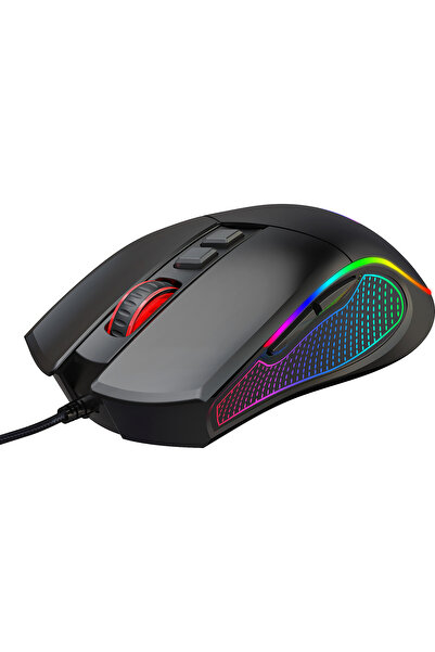 Claw's Crossfire V1 12800 Dpi Full Wide RGB Özel ABS Doku & Kablolu Gaming Mouse - Siyah