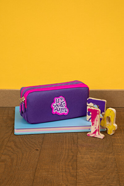 U.S. Polo Assn. حامل أقلام مزدوج العينين باللون الأرجواني للفتيات 50315240-VR038