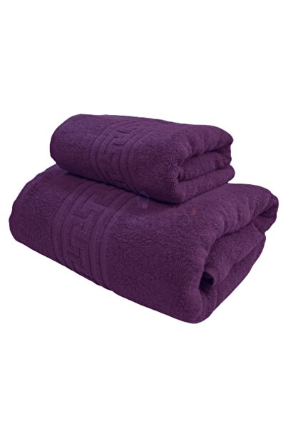 TextiLici Set 2 Premium Bath Towels, 100% Cotton, 50x90 cm, 70x140 cm, TextiLici, Purple