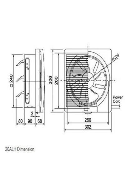 KDK ALH-ALA 20 Wall Exhaust Fan