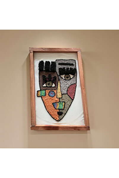 OgiPaint Renkli Yüz Desenli Bohem El Yapımı Punch Tablo