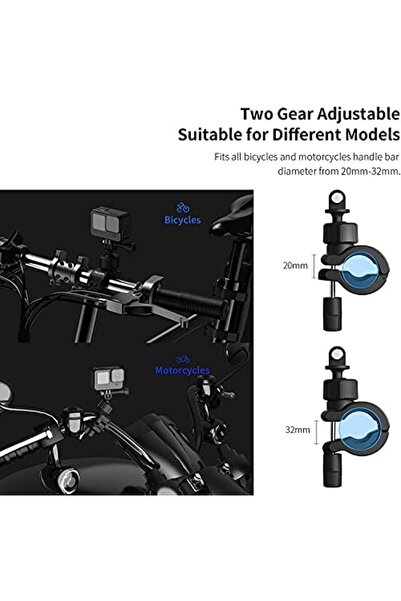 TELESIN Adjustable Bike Handlebar Mount Clip for GoPro and Action Cameras