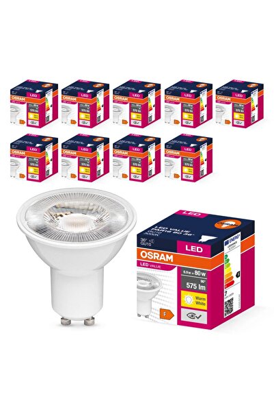 Osram LED Value PAR16 6.9W GU10 3000K Sıcak Beyaz Ampul 10 Adet