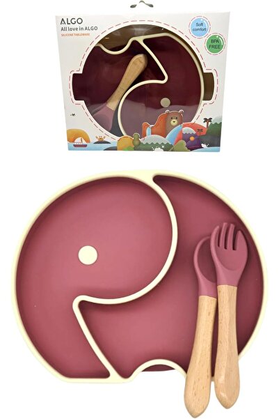 Twisoo Blush Silicone Suction Baby Food Plate – Elephant Design