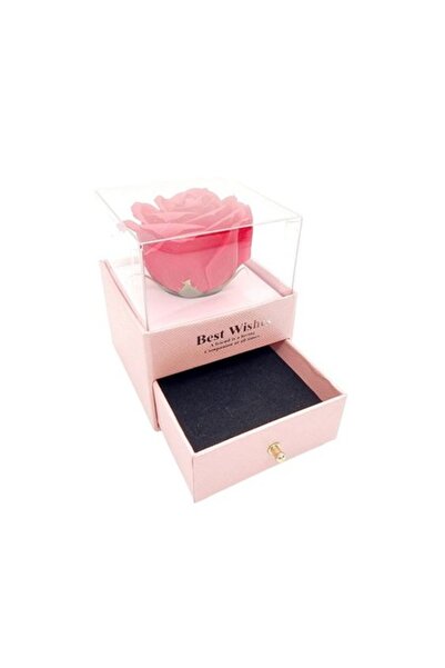 OEM Trandafir de săpun în cutie de sertar, pungă cadou 9x9x10cm, Ziua Îndrăgo...