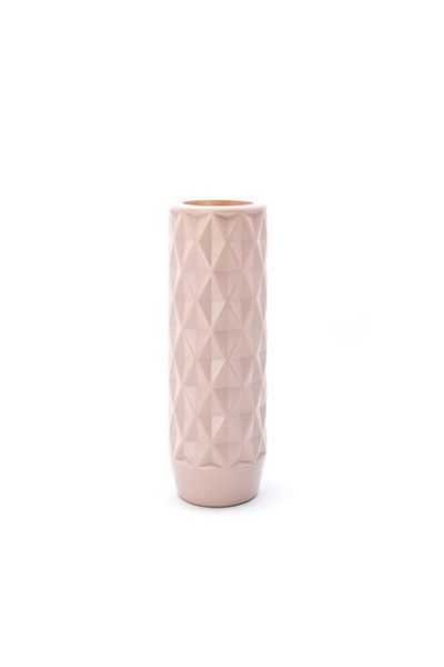 OEM Tall decorative vase, plastic, pink, 30 x 10 cm