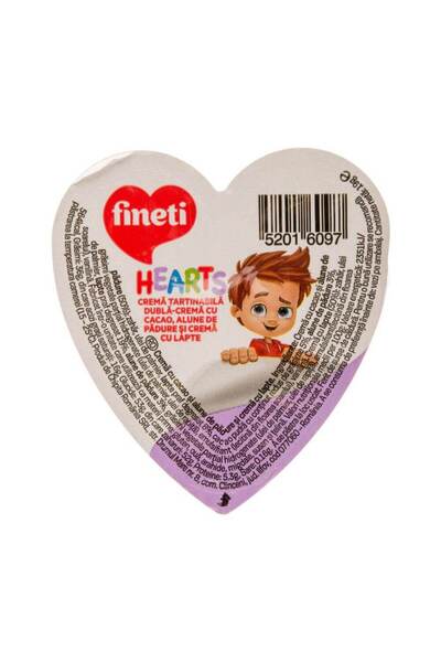 Fineti Set 24 Buc Bicolor Hearts, Crema de Ciocolata, 19 g, Aroma Alune de Pa...