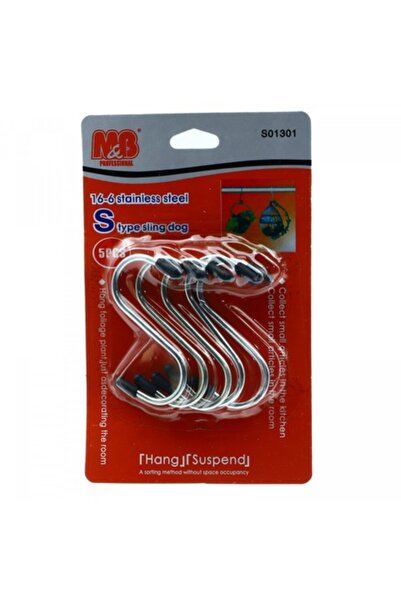 OEM Set 5 piese, cârlige multifuncționale în formă de S, oțel inoxidabil, 6,8...