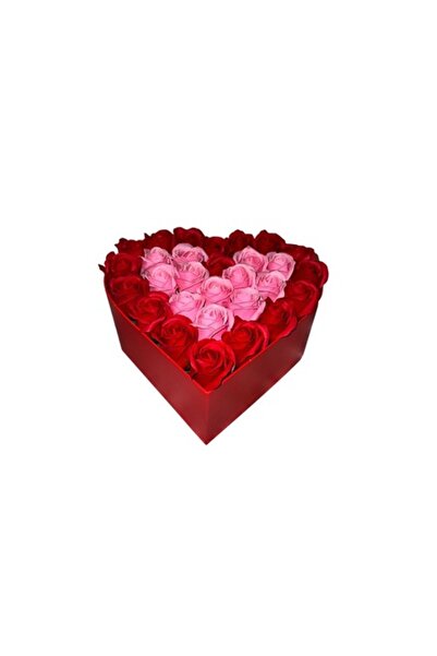 YUPY Aranjament inimioare cu trandafiri roșii și roz din săpun, 29 de trandaf...