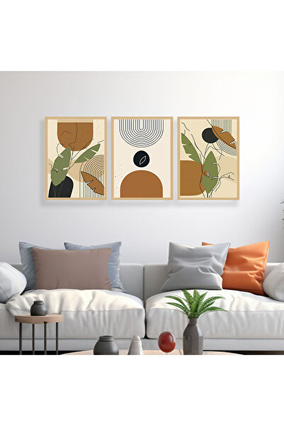 woodsia Set de pictură din lemn MDF cu aspect cadru 3 piese UCMD SET1093