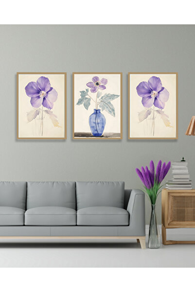 woodsia Set de pictură din lemn MDF cu aspect cadru 3 piese UCMD SET1048