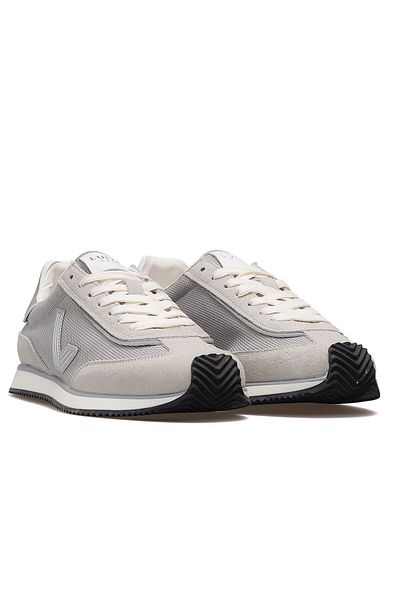 Lufian Genuine Leather Laced Comfortable Casual Sneaker Gray Shoes