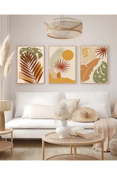 woodsia Set de pictură din lemn MDF cu aspect cadru 3 piese UCMD SET1040