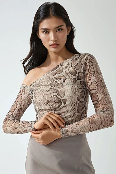 Hiccup Μπλούζα από τούλι με ασύμμετρο γιακά