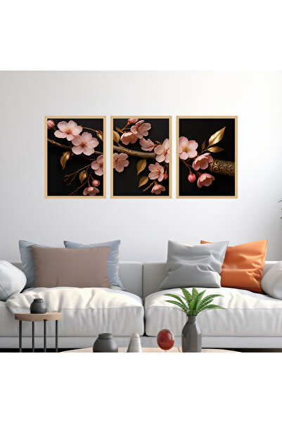 woodsia Set de pictură din lemn MDF cu aspect cadru 3 piese UCMD SET1117