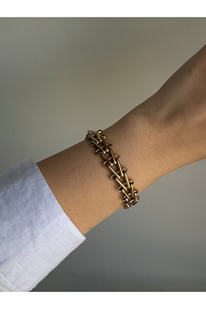 Owentis سوار إيفريتانيا سميك مصنوع من الذهب الصلب - لا يسبب التصبغ