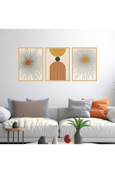 woodsia Set de pictură din lemn MDF cu aspect cadru 3 piese UCMD SET1113