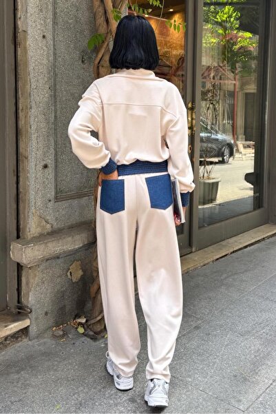 THE VOLER Jean συνδυασμός υφασμάτων Σετ με γιακά φορτηγού Modal 10251 R6-A-K1