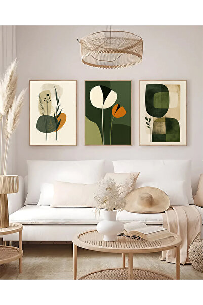 woodsia Set de pictură din lemn MDF cu aspect cadru 3 piese UCMD SET1037