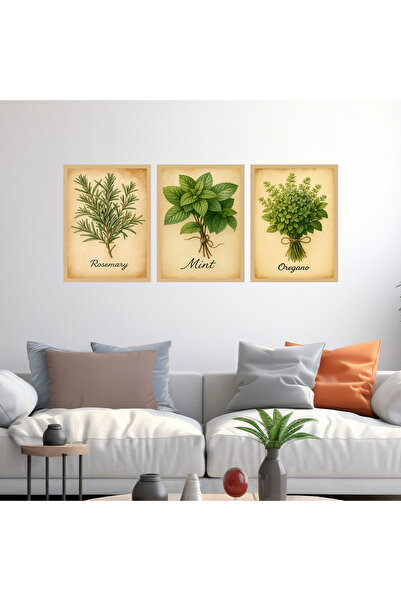 woodsia Set de pictură din lemn MDF cu aspect cadru 3 piese UCMD SET1110