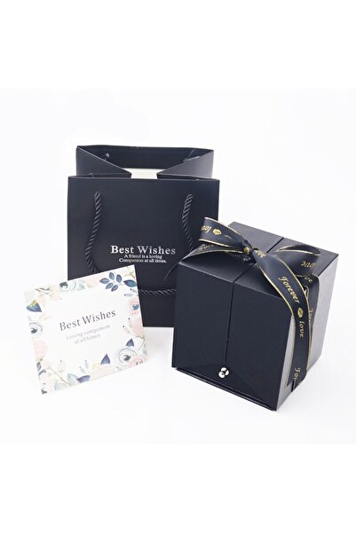 OEM Săpun Trandafir, EZGETOP®, În Cutie Tip Sertar Pentru Accesorii Universale De Bijuterii, Pungă Cadou, Negru