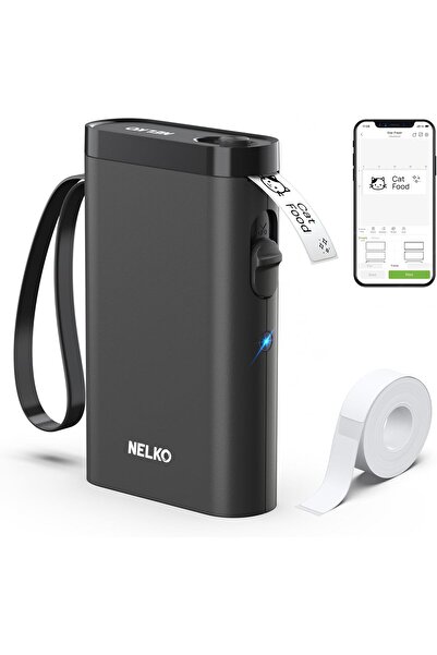 Nelko آلة صنع الملصقات مع شريط، طابعة ملصقات P21 بلوتوث، آلات صنع ملصقات صغيرة لاسلكية مع مو