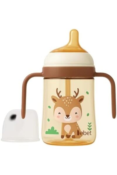 Twisoo Silicone Baby Feeding Bottle with Handle – 280ml Wide-Neck Newborn Bot...
